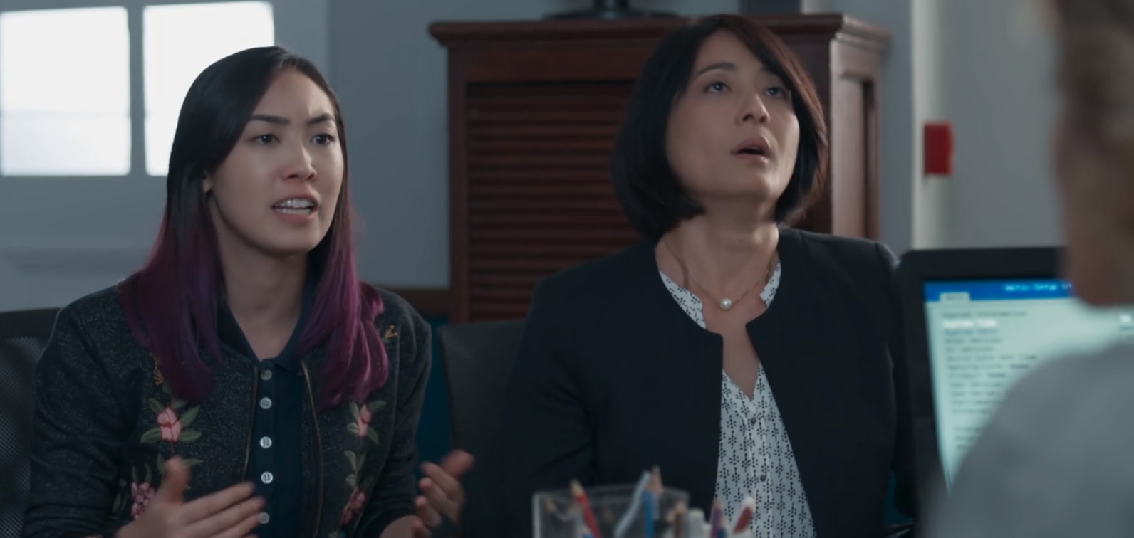 Tina (Ana Hikari), Mitsuko (Lina Agifu) e Malu (Daniela Galli) de Malhação - Viva a Diferença