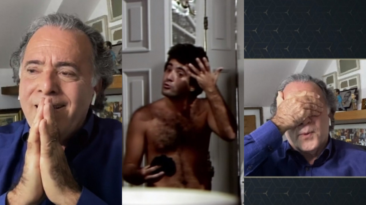 Tony Ramos no Conversa com Bial e em cena da novela O Astro
