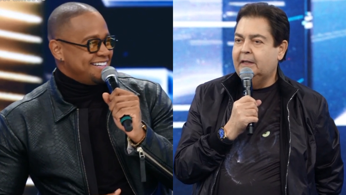 Faustão faz pergunta indiscreta a Léo Santana (Reprodução: TV Globo)