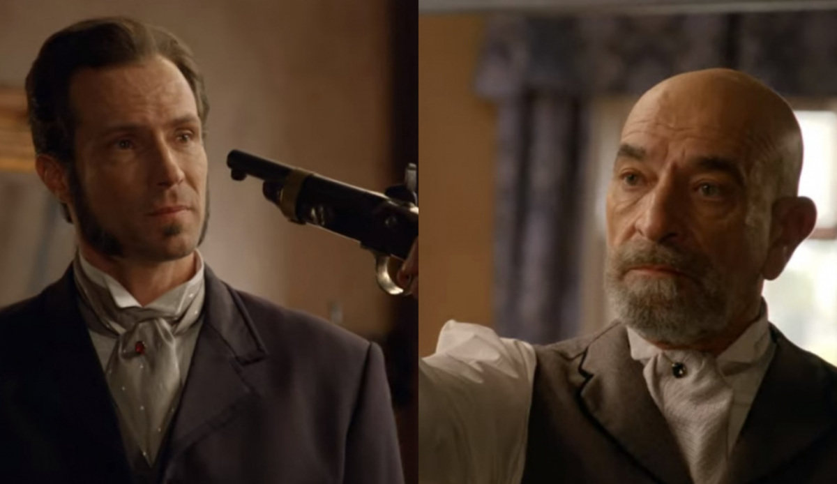Almeida (Fernando Pavão) e Quintiliano (Luiz Guilherme) de Escrava Mãe