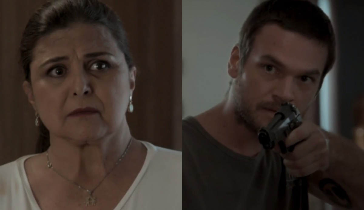 Aurora (Elizangela) e Rubinho (Emílio Dantas) de A Força do Querer