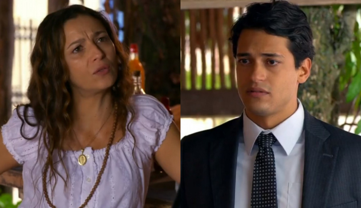 Bibiana (Cyria Coentro) e Hélio (Raphael Vianna) de Flor do Caribe