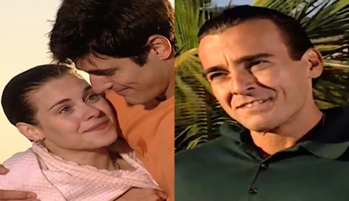 Camila (Carolina Dieckmann), Edu (Reynaldo Gianecchini) e Danilo (Alexandre Borges) de Laços de Família