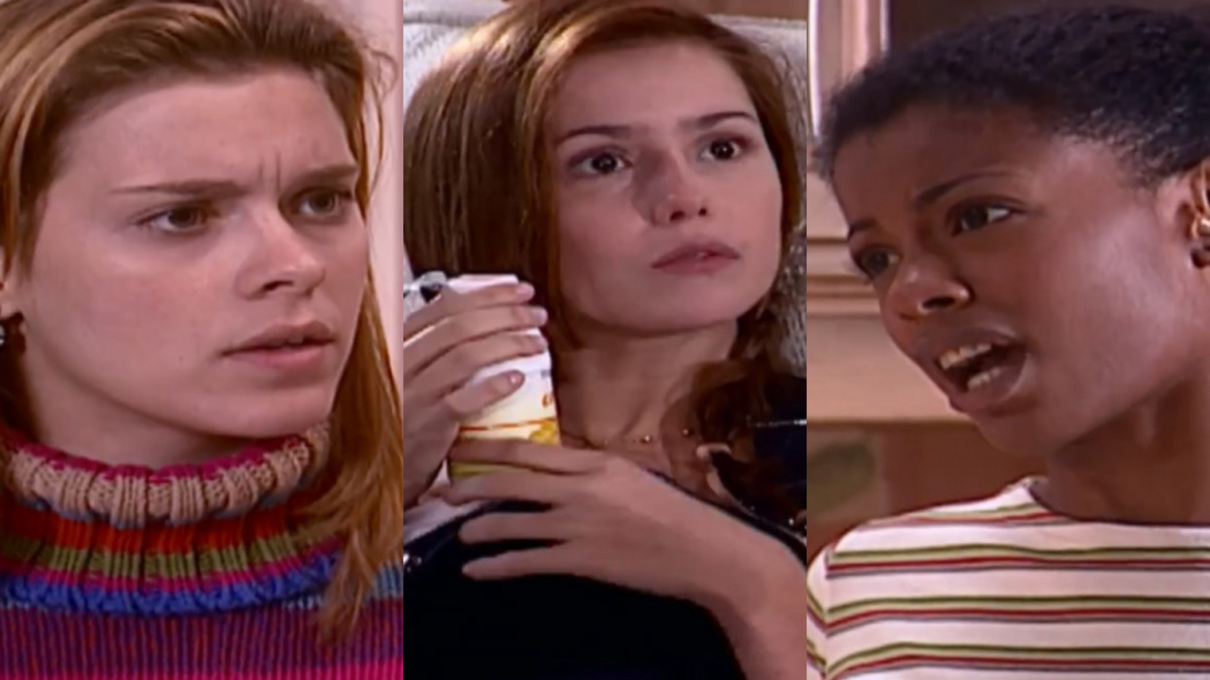 Camila (Carolina Dieckmann), Íris (Deborah Secco) e Zilda (Thalma de Freiras) de Laços de Família
