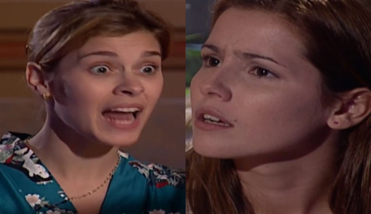 Camila (Carolina Dieckmann) e Íris (Deborah Secco) de Laços de Família
