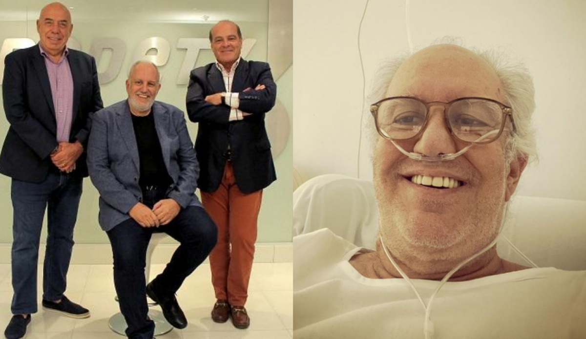 Homero Salles com Amilcare Dallevo Júnior e Marcelo de Carvalho, e no hospital