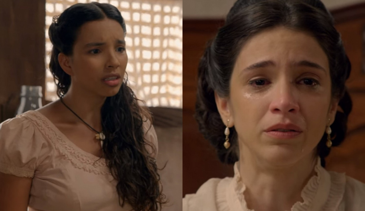 Juliana (Gabriela Moreyra) e Teresa (Roberta Gualda) de Escrava Mãe
