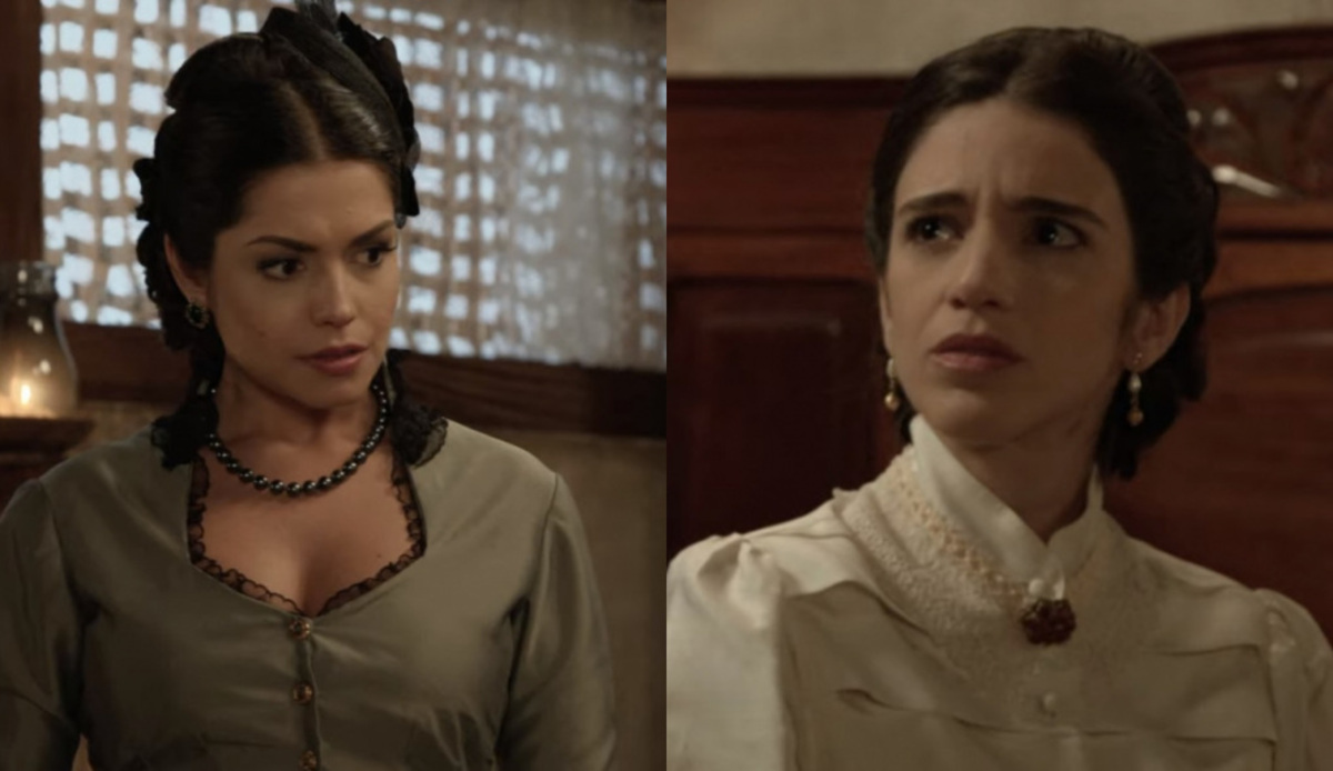 Maria Isabel (Thaís Fersoza) e Teresa (Roberta Gualda) de Escrava Mãe