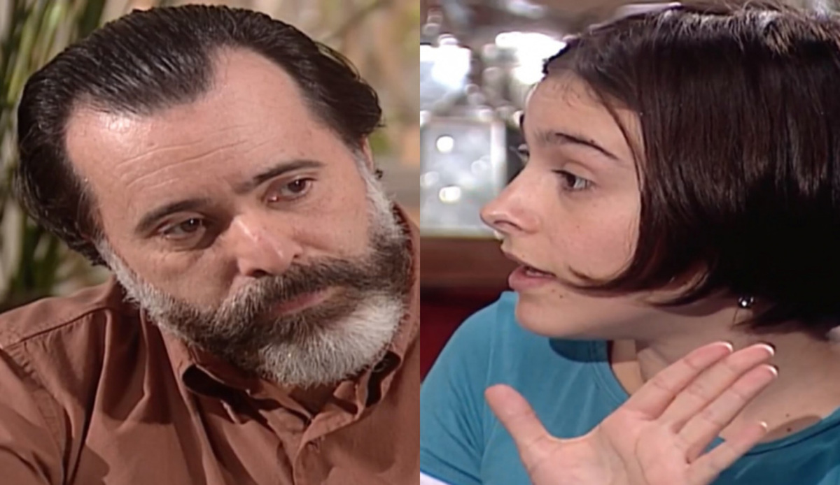 Miguel (Tony Ramos) e Ciça (Júlia Feldens) de Laços de Família