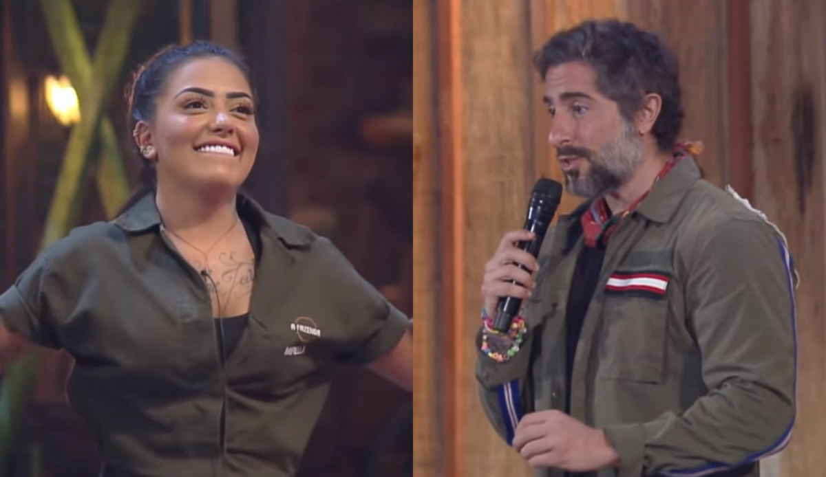 Mirella e Marcos Mion em A Fazenda