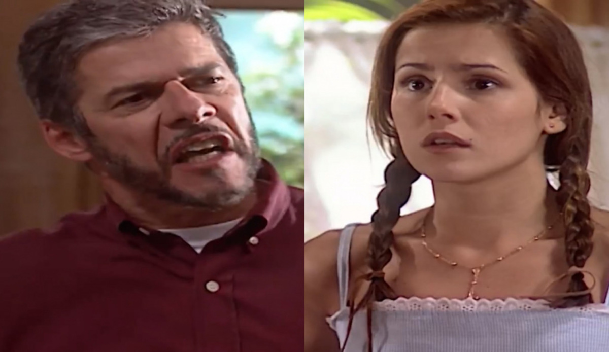 Pedro (José Mayer) e Íris (Deborah Secco) de Laços de Família
