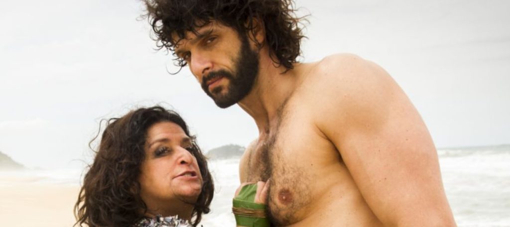 Teodora (Grace Gianoukas) e Epaminondas (Guilherme Chelucci) de Haja Coração