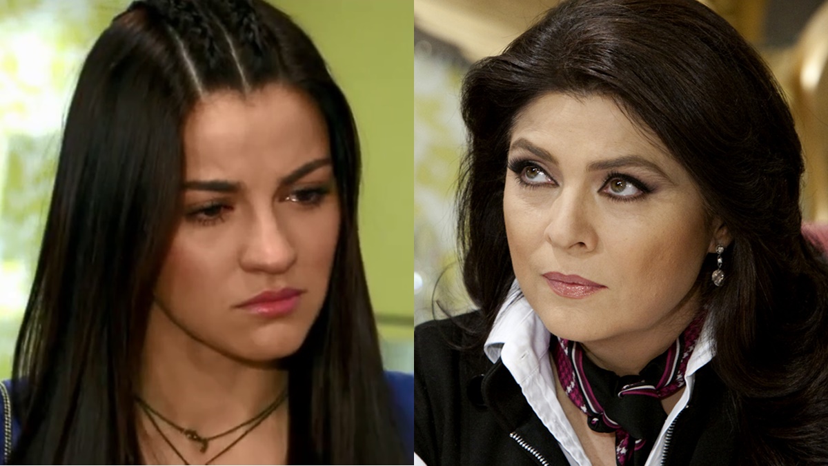 Maria Desamparada é humilhada por Vitória (Reprodução: Televisa S.A.)