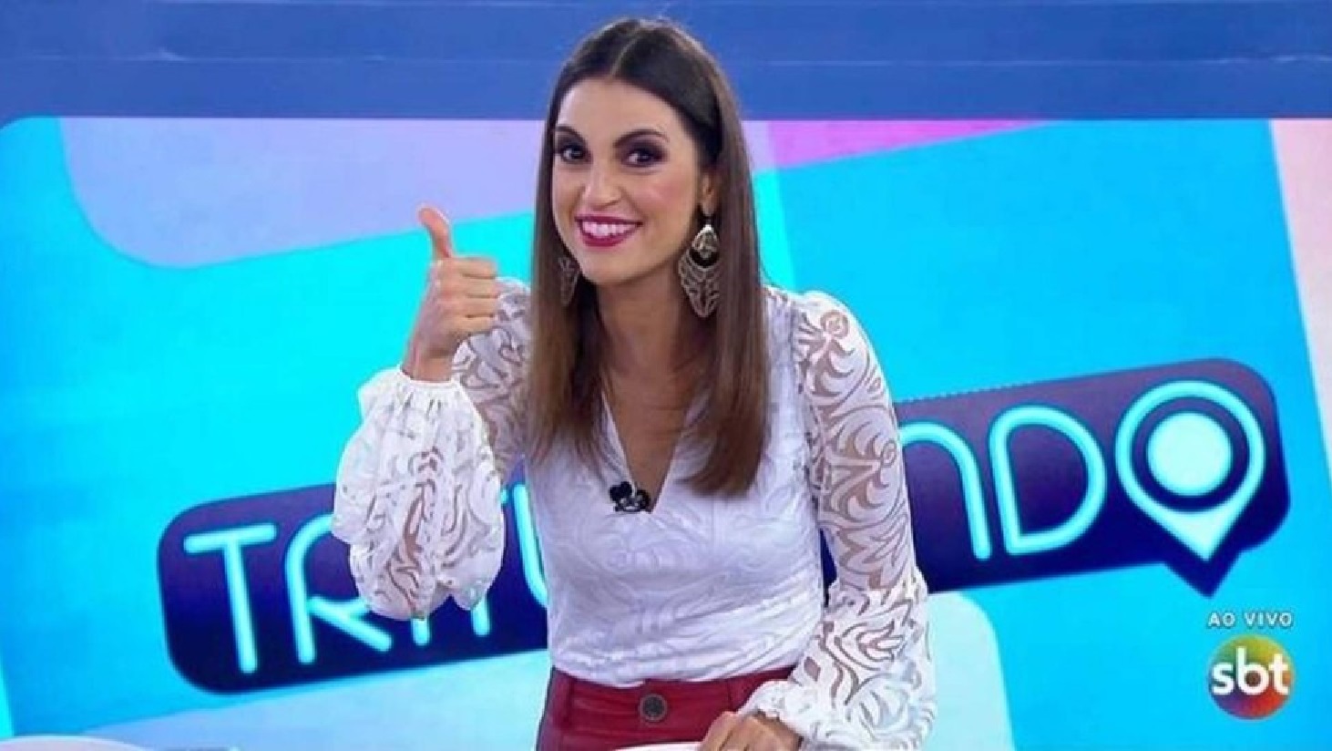 Chris Flores no Triturando (Reprodução / SBT)