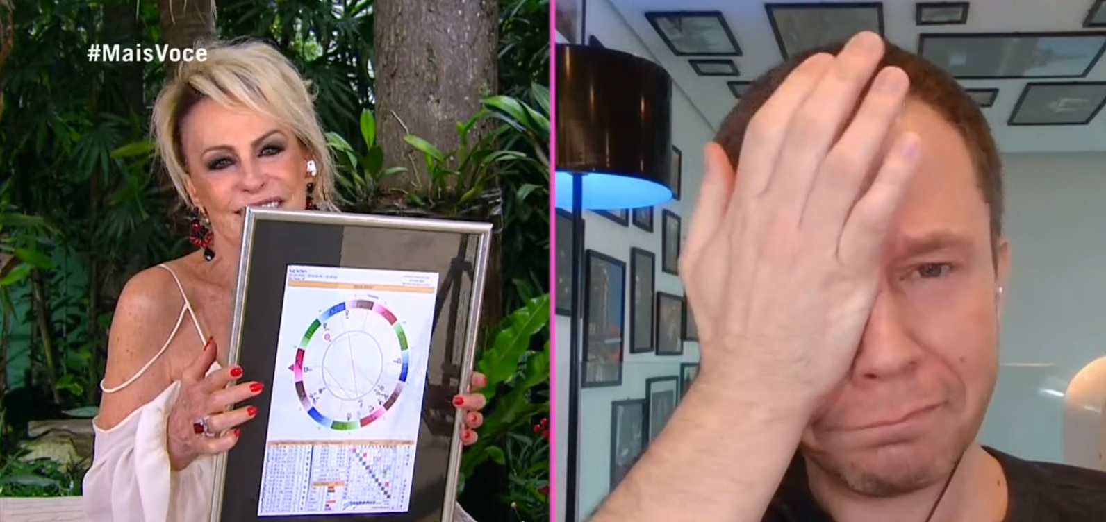 Ana Maria Braga e Tiago Leifert no Mais Você