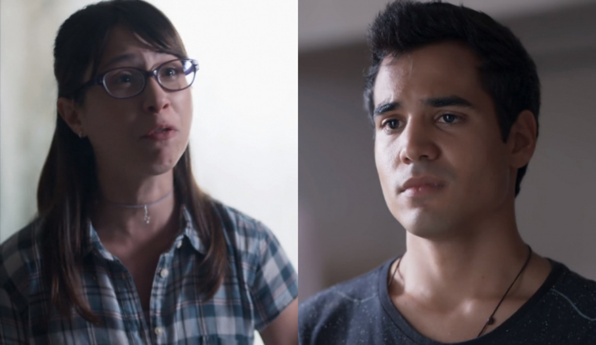 Benê (Daphne Bozaski) e Guto (Bruno Gadiol) de Malhação - Viva a Diferença