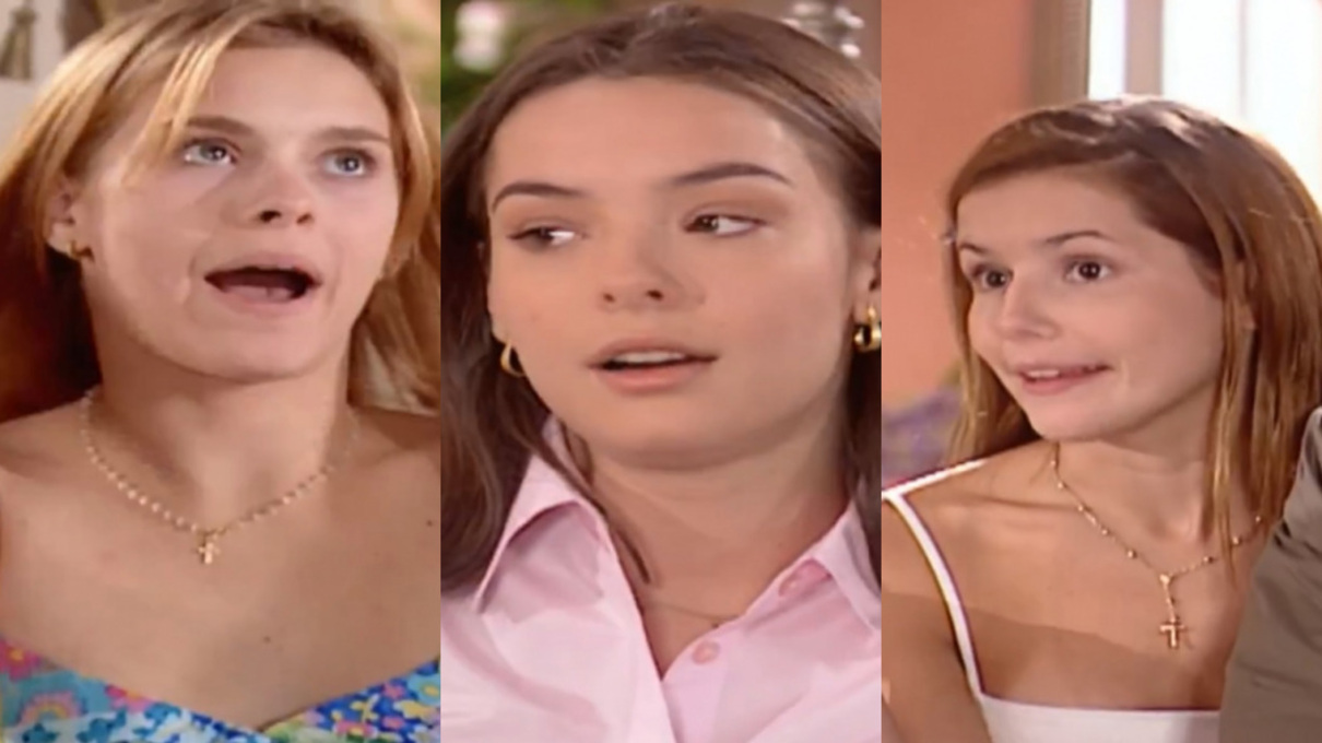 Camila (Carolina Dieckmann), Clara (Regiane Alves) e Íris (Deborah Secco) de Laços de Família
