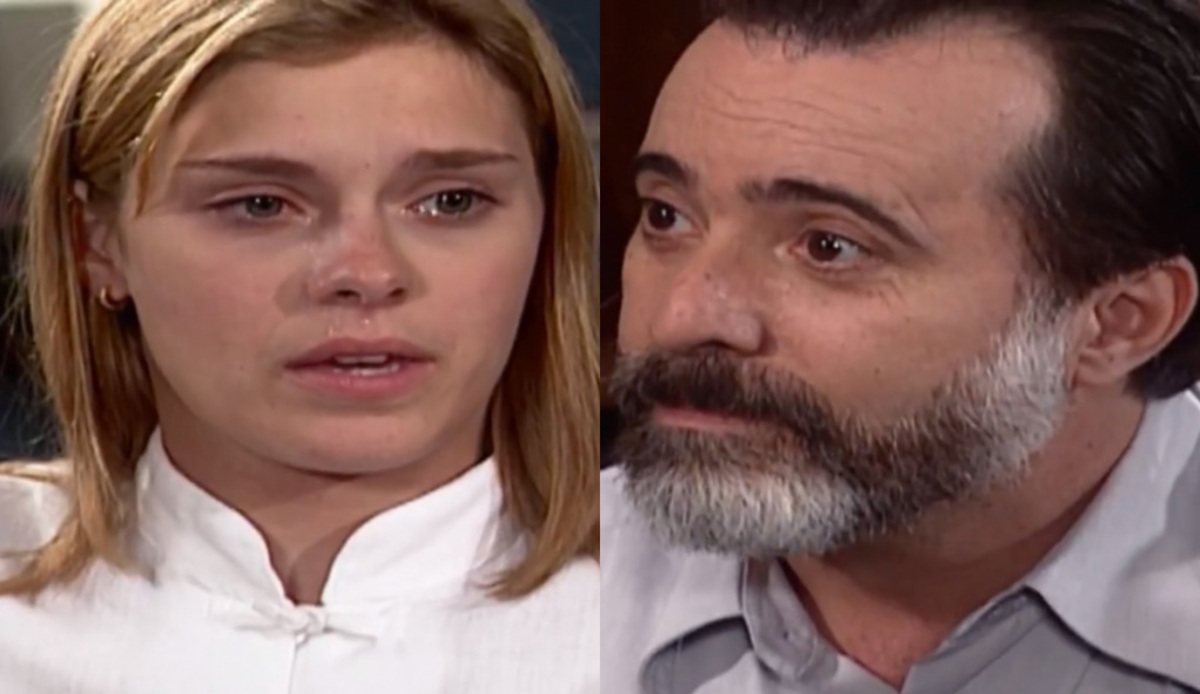 Camila (Carolina Dieckmann) e Miguel (Tony Ramos) de Laços de Família