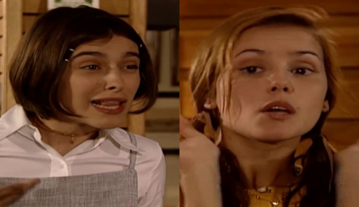 Ciça (Júlia Feldens) e Íris (Deborah Secco) de Laços de Família