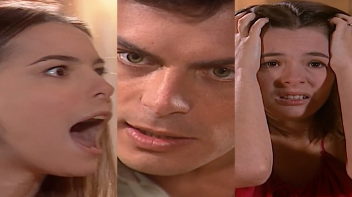 Clara (Regiane Alves) e Fred (Luigi Baricelli) de Laços de Família