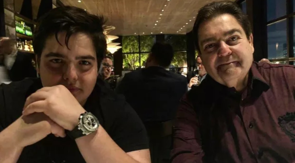 Faustão com o filho, João Guilherme Silva
