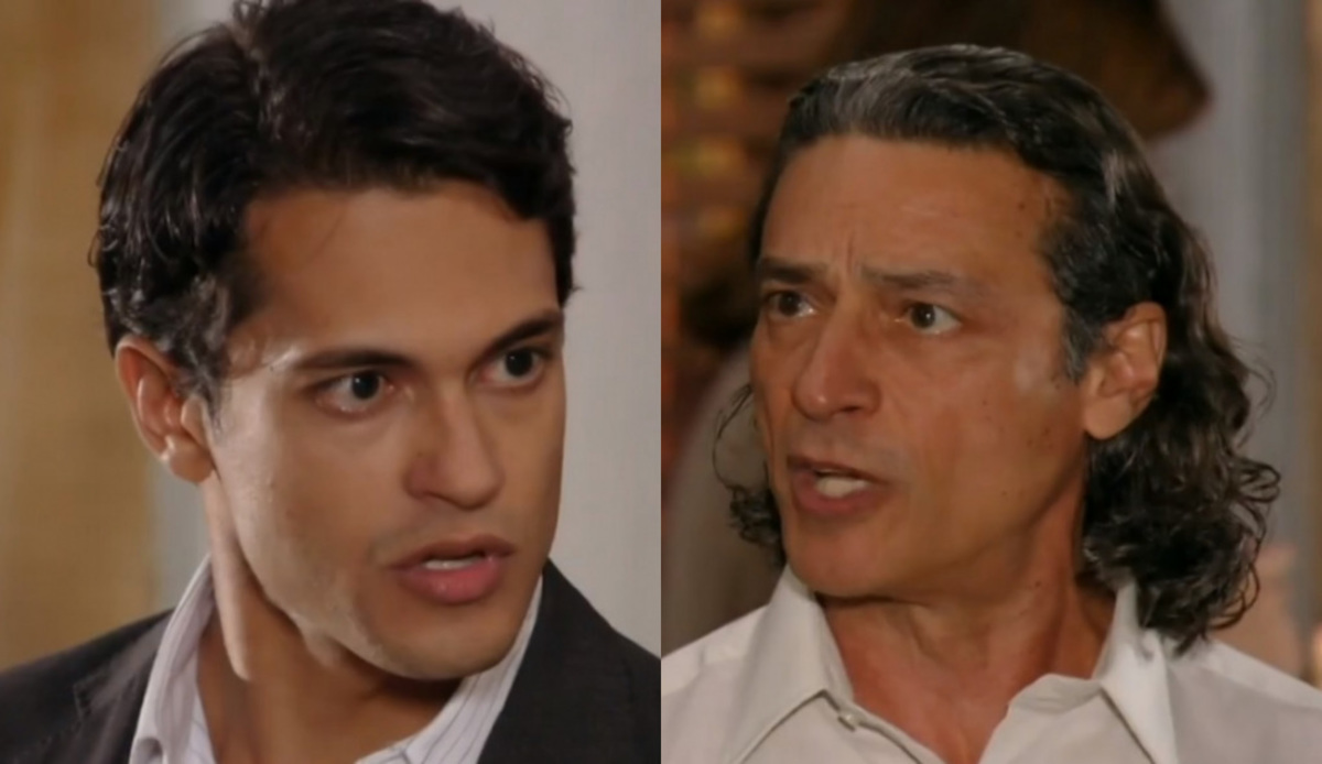 Hélio (Raphael Vianna) e Donato (Luiz Carlos Vasconcelos) de Flor do Caribe