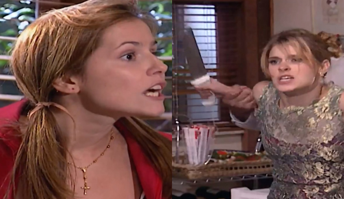 Íris (Deborah Secco) e Camila (Carolina Dieckmann) de Laços de Família