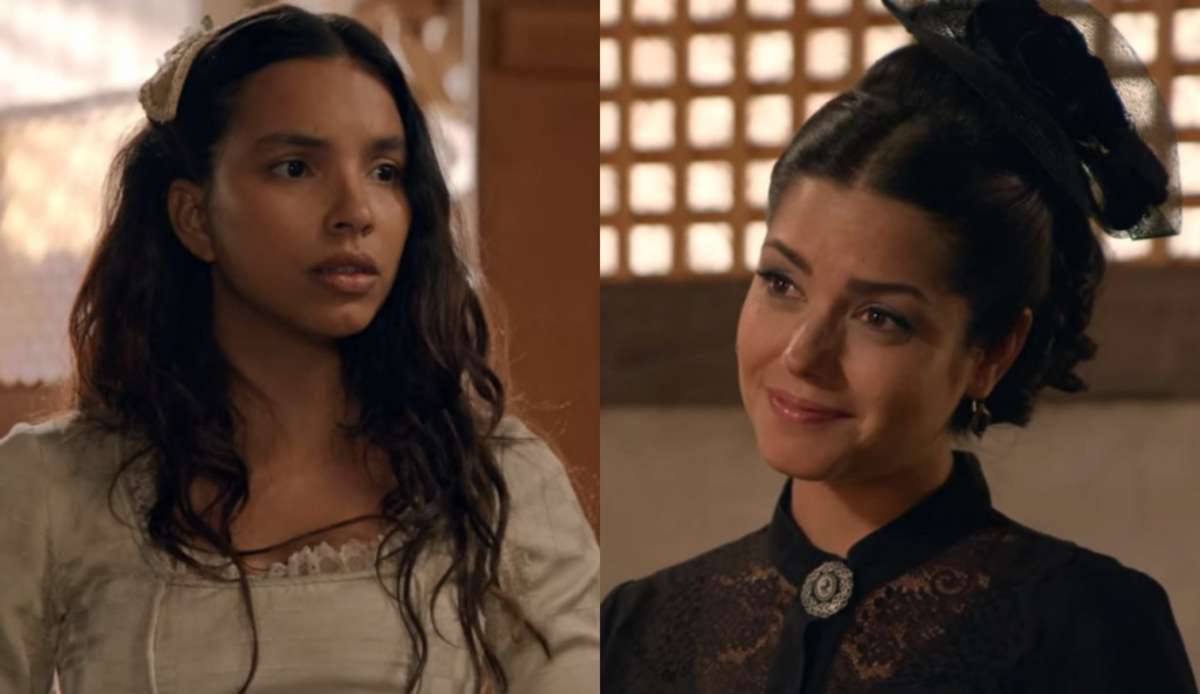 Juliana (Gabriela Moreyra) e Maria Isabel (Thaís Fersoza) de Escrava Mãe
