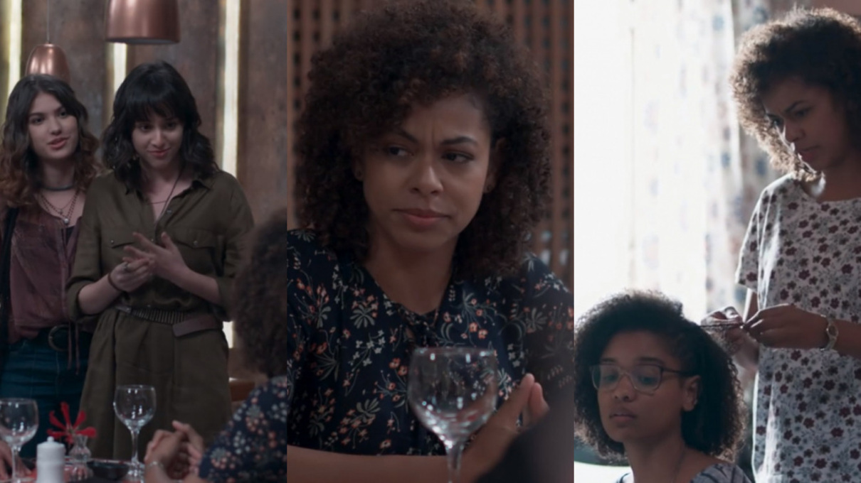Lica (Manoela Aliperti), Samantha (Giovanna Grigio), Nena (Roberta Santiago) e Ellen (Heslaine Vieira) de Malhação - Viva a Diferença