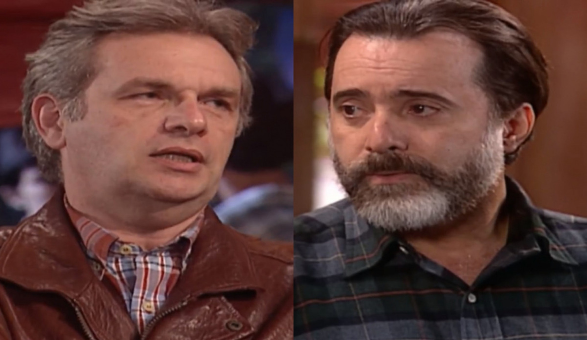 Orlando (Henri Pagnoncelli) e Miguel (Tony Ramos) de Laços de Família