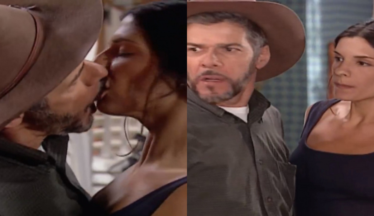 Pedro (José Mayer) e Cíntia (Helena Ranaldi) de Laços de Família