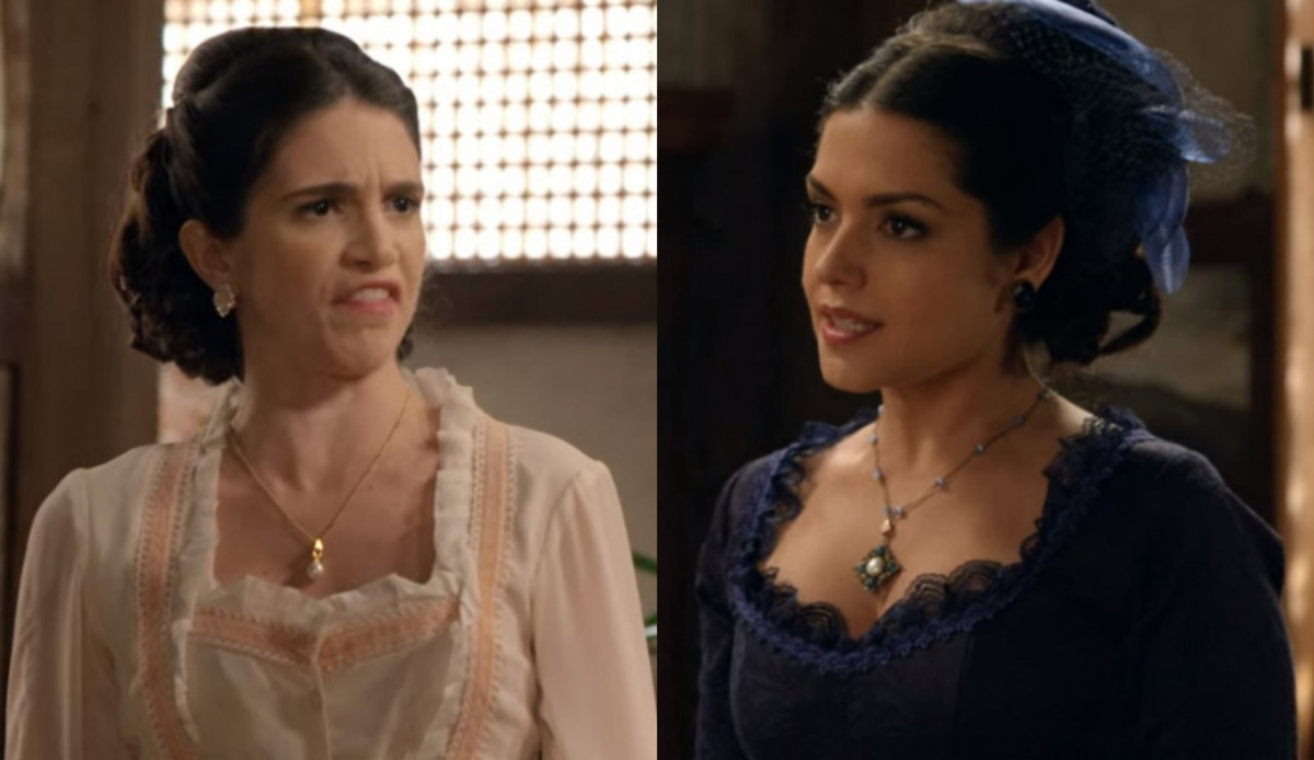 Teresa (Roberta Gualda) e Maria Isabel (Thaís Fersoza) de Escrava Mãe
