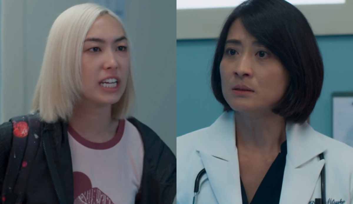 Tina (Ana Hikari) e Mitsuko (Lina Agifu) de Malhação - Viva a Diferença