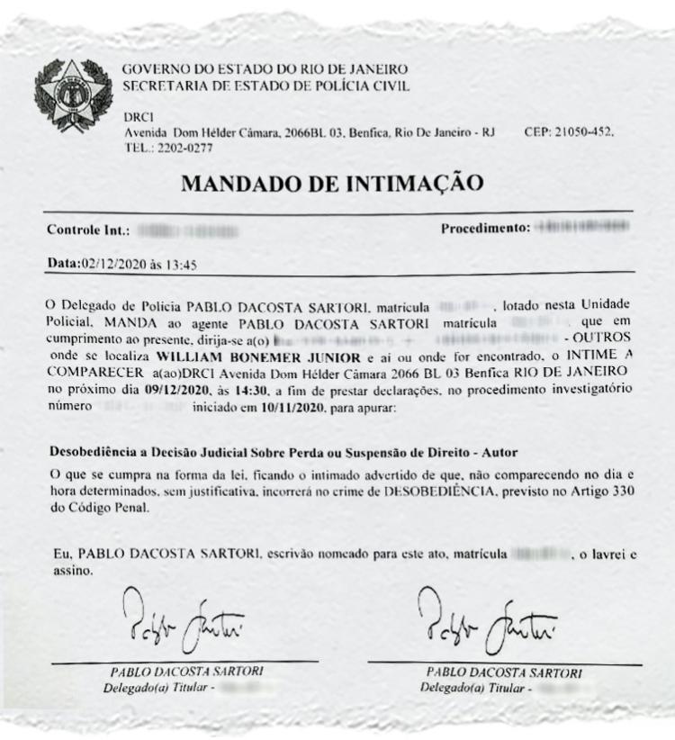 Intimação de William Bonner