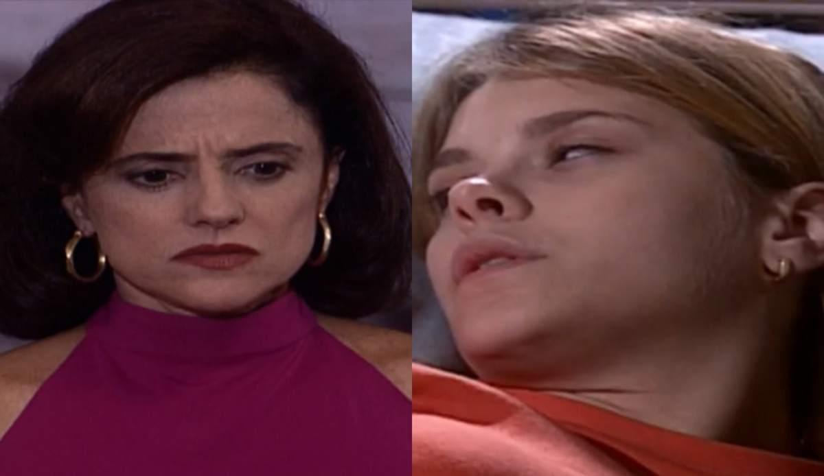 Alma (Marieta Severo) e Camila (Carolina Dieckmann) de Laços de Família