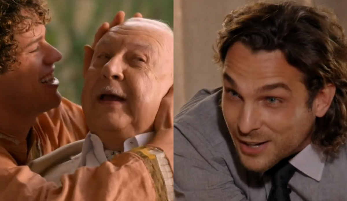 Candinho (José Loreto), Dionísio (Sérgio Mamberti) e Alberto (Igor Rickli) de Flor do Caribe