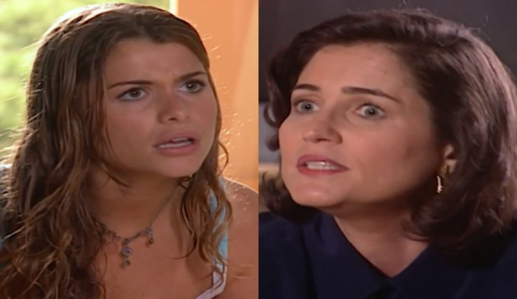 Clara (Alinne Moraes) e Margareth (Laura Lustosa) de Mulheres Apaixonadas