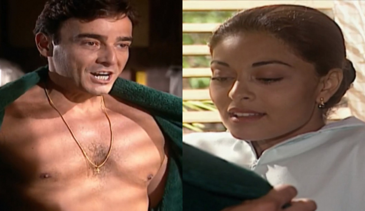 Danilo (Alexandre Borges) e Ritinha (Juliana Paes) de Laços de Família