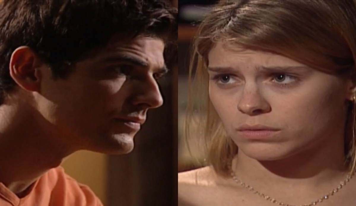 Edu (Reynaldo Gianecchini) e Camila (Carolina Dieckmann) de Laços de Família