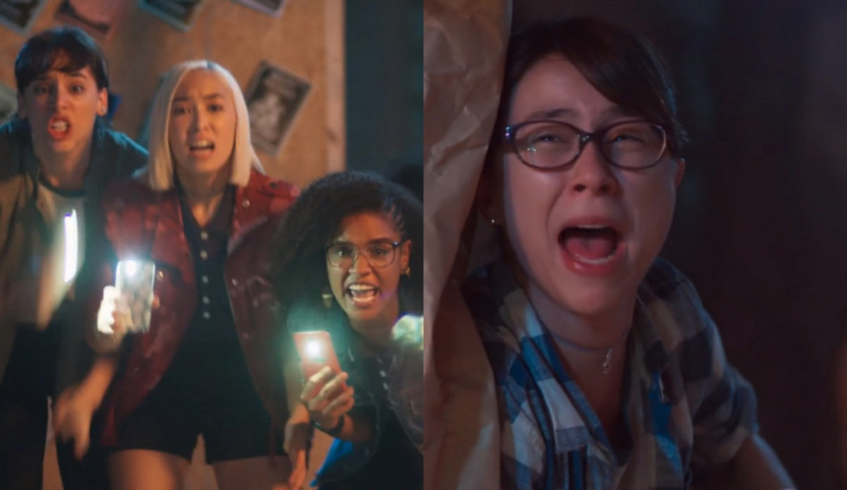 Ellen (Heslaine Vieira), Tina (Ana Hikari), Lica (Manoela Aliperti) e Benê (Daphne Bozaski) de Malhação Viva a Diferença