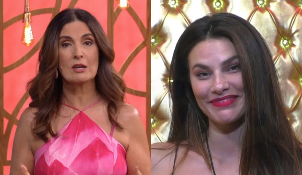 Fátima Bernardes no Encontro e Dayane Mello, participante do Grande Fratello Vip