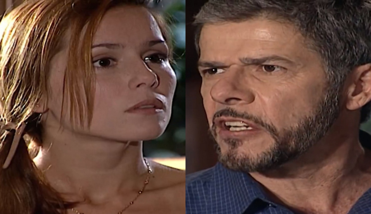 Íris (Deborah Secco) e Pedro (José Mayer) de Laços de Família