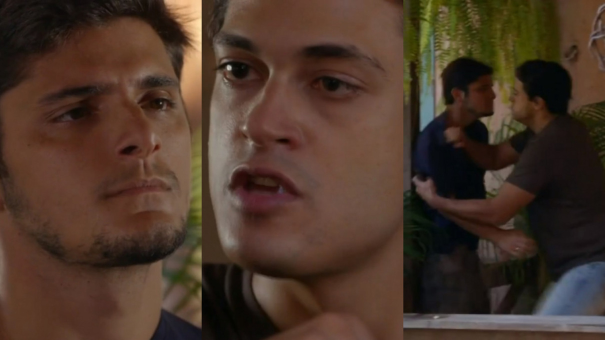 Juliano (Bruno Gissoni) e Hélio (Raphael Vianna) de Flor do Caribe