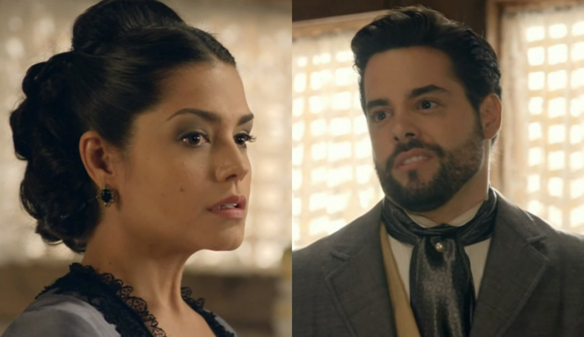 Maria Isabel (Thaís Fersoza) e Miguel (Pedro Carvalho) de Escrava Mãe
