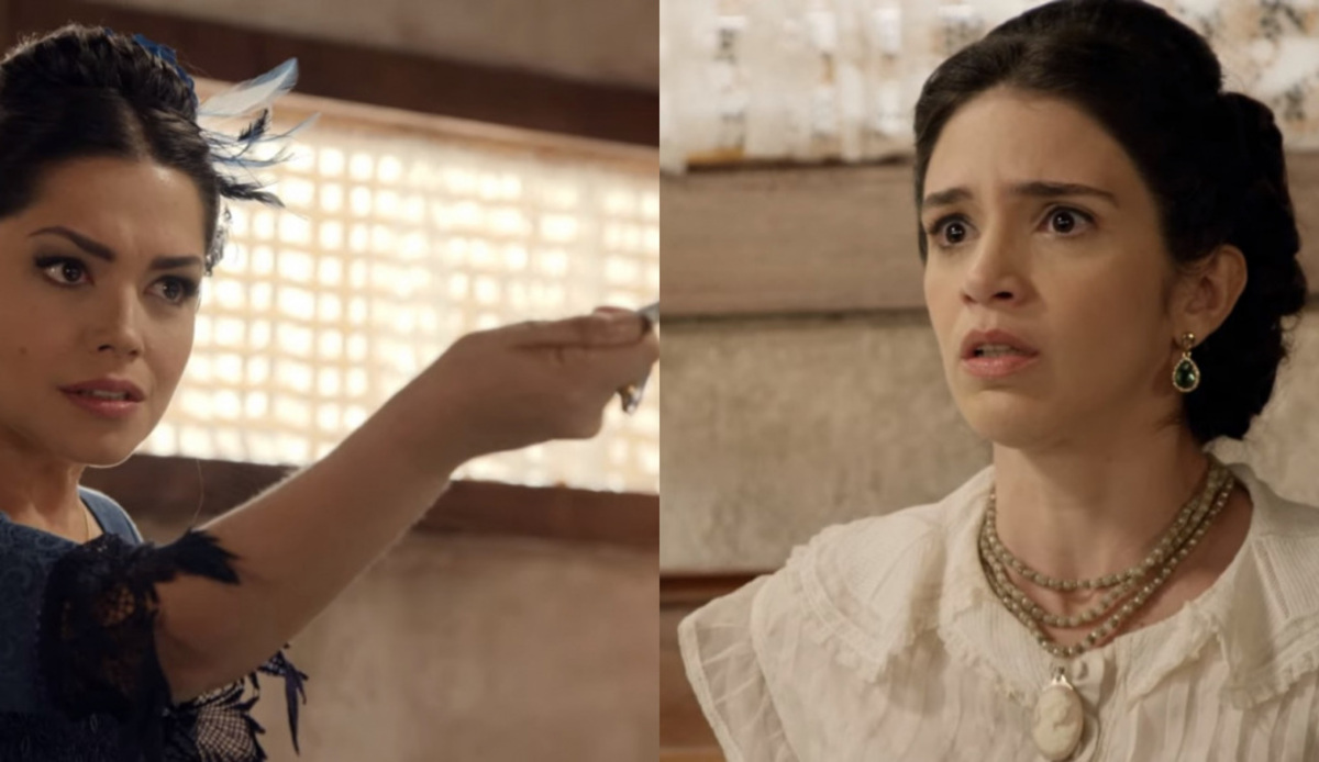 Maria Isabel (Thaís Fersoza) e Teresa (Roberta Gualda) de Escrava Mãe