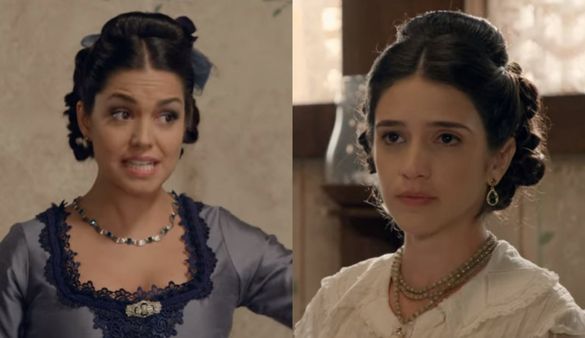 Maria Isabel (Thaís Fersoza) e Teresa (Roberta Gualda) de Escrava Mãe