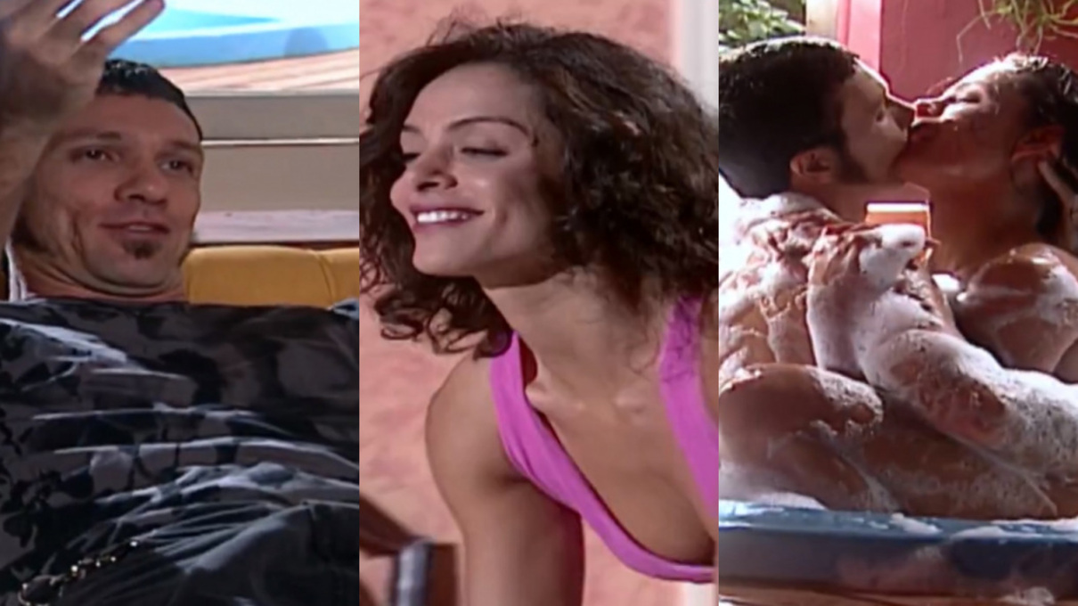 Maurinho (Luiz Nicolau) e Simone (Vanessa Machado) de Laços de Família