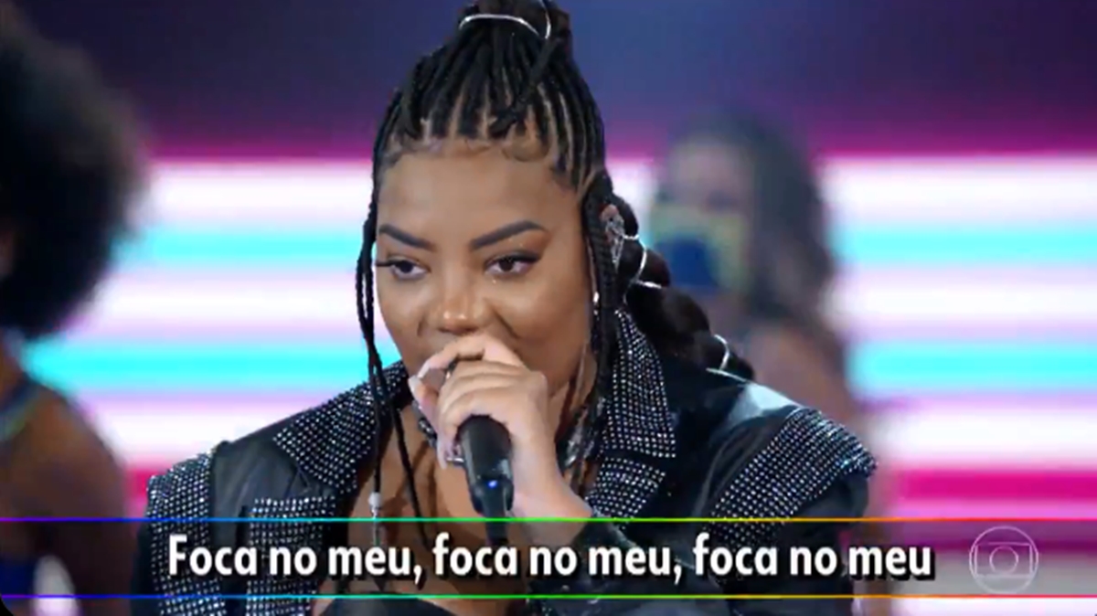 Ludmilla se apresenta no Domingão do Faustão (Reprodução: Globo)