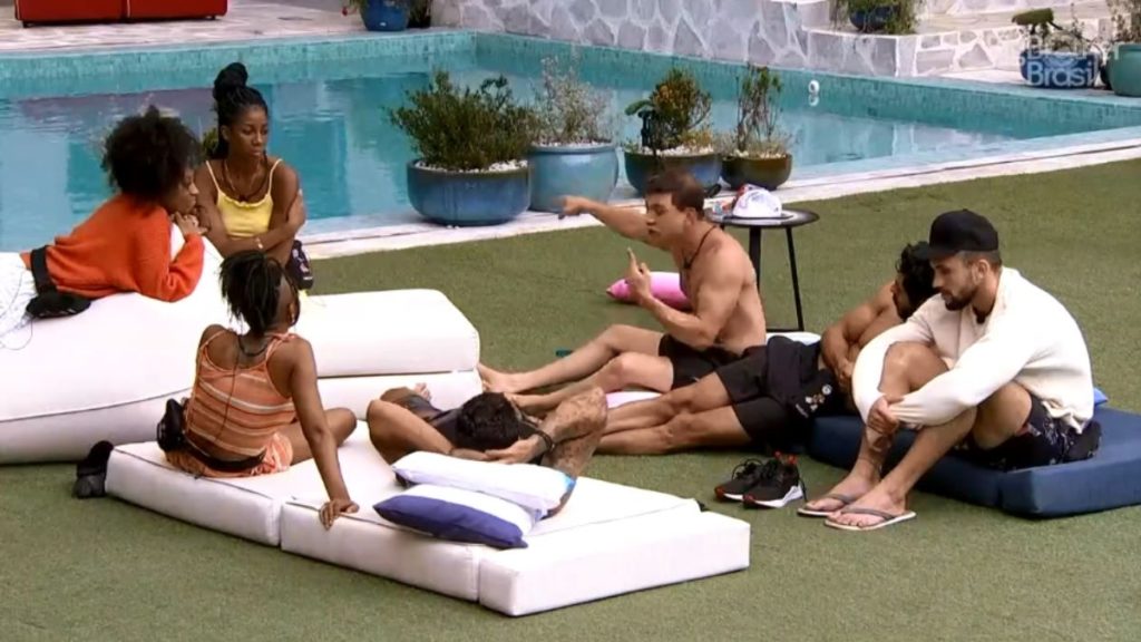Karol Conká, Lumena, Camilla de Lucas, Arthur, Rodolffo e Caio no BBB 21