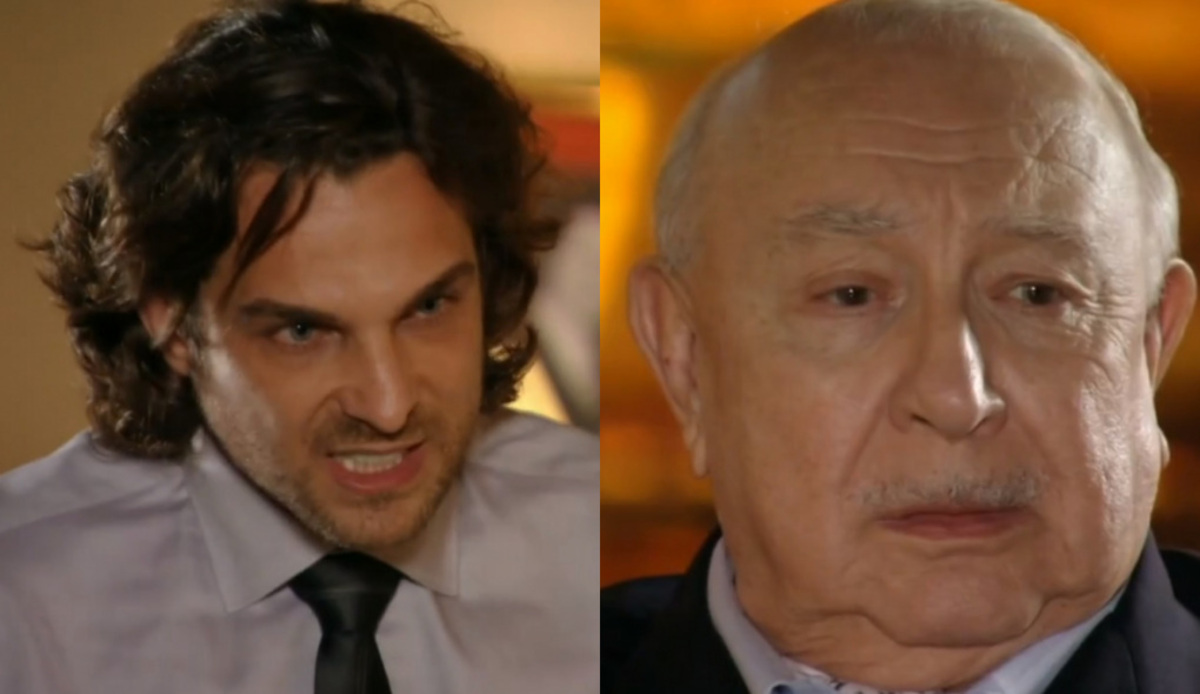 Alberto (Igor Rickli) e Dionísio (Sérgio Mamberti) de Flor do Caribe
